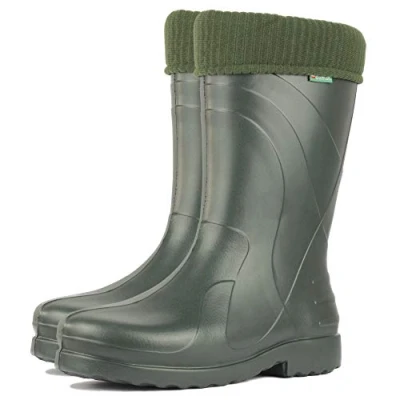 Image of Women?s Wellington Boots, Outdoor Boots for Woman, Waterproof Rain EVA Foam, Removable Inner Linings, Ideal Autumn and Winter Active Women (5/6, Green)