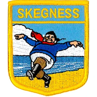 Image of Klicnow Skegness (Shield) Embroidered Patch 6cm X 7cm (2 1/2&quot; 2 3/4&quot;)