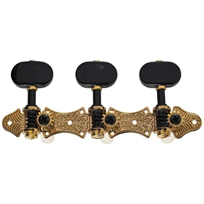 Image of Golden Gate F 2113 Deluxe Classical Guitar Tuners 2 Planks (3+3) Gold &amp; Black