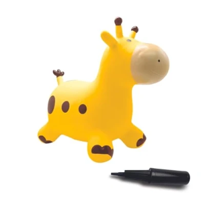 Image of Lexibook BG050GI Inflatable Jumping Giraffe, Bouncing Game, Indoor and Outdoor, Manual Pump Included, Safe Resistant Plastics, Yellow, M