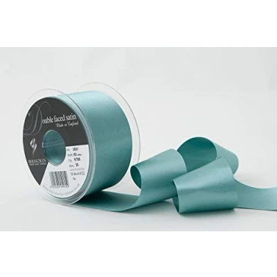 Image of Berisfords Double FACE Poly Satin Ribbon, Petrol, 50 mm