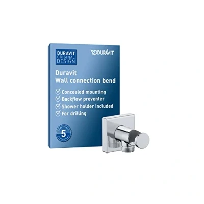 Image of Duravit Universal wall outlet, outlet with shower holder, square connection elbow, Chrome