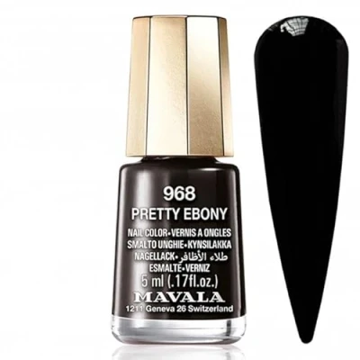 Image of Mavala Pretty Rebel Autumn 2023 Breathable Mini Nail Polish Ebony 5ml (968)