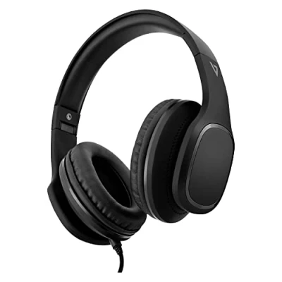Image of V7 HA701 3NP Over Ear Headphones with Microphone and Volume Control, Foldable, Call Answering for Cellphones, Tablets, Smartphones, Laptop Computer, PC, Black