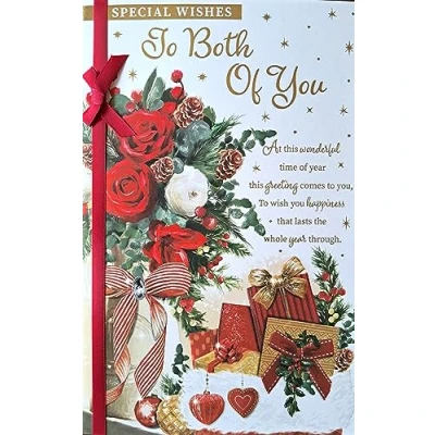 Image of Prelude Special Wishes To Both Of You Christmas Card. Large Card 12x7.5 Inches