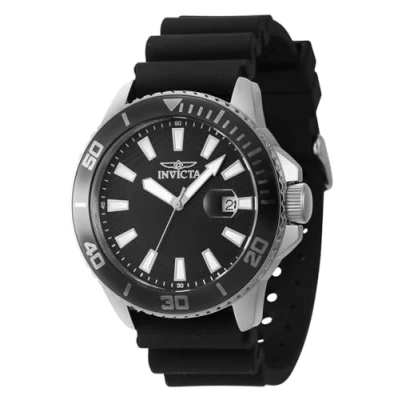 Image of Invicta Pro Diver 46087 Men&#039;s Watch Waterproof Analogue Quartz Movement Stainless Steel with Black dial 45mm