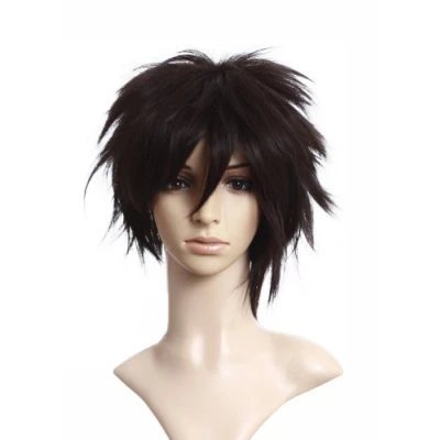 Image of Prettyland C056 short Hair Women Men Wig Wild Cut Streaks Layered Pixie Fringed Brown Black