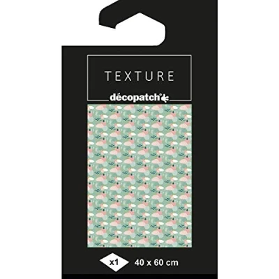Image of Décopatch Ref TD800C Texture Collection Green &amp; Pink Cloud Pattern Contains 1 Sheet of 40 x 60cm Textured Paper, Foil Printing for Metallic Effects
