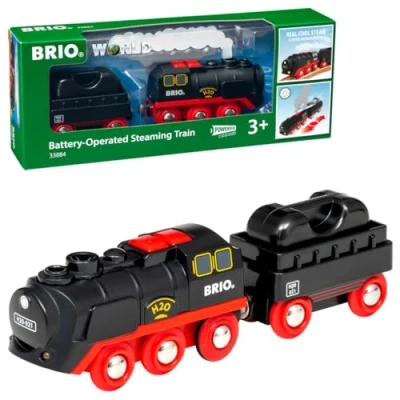 Image of BRIO World Battery Powered Steaming Toy Train Engine for Children Age 3 Years Up Kids