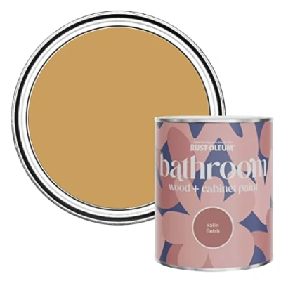 Image of Rust Oleum Yellow Moisture Resistant Bathroom Wood and Cabinet Paint in Satin Finish Dijon 750ml