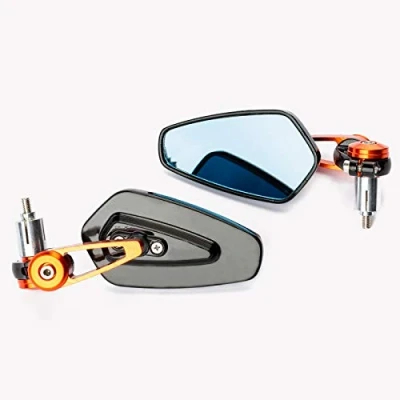 Image of Motorcycle Handlebar Rear View Mirror Bar End 22mm 7/8&quot; Universal Orange
