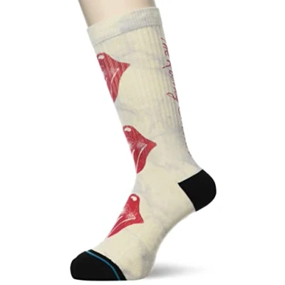Image of STANCE Licks Crew Socks White Rolling Stones Infiknit Large UK Size 9 13
