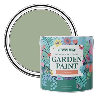 Image of Rust Oleum Green Mould Resistant Garden Paint In Satin Finish Bramwell 2.5L