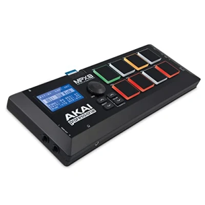 Image of AKAI Professional MPX8 Portable Sample Pad Controller with 8 Performance Ready Velocity Sensitive Pads, MIDI Connectivity &amp; On Board SD Card Slot, black