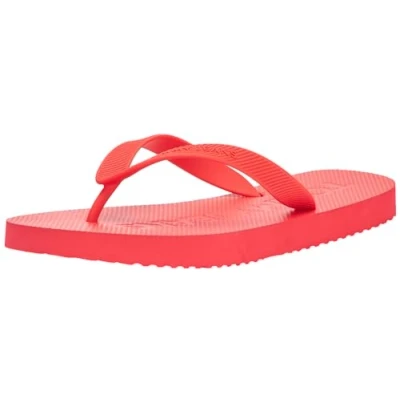 Image of Tommy Jeans Men&#039;s Tjm Beach Flip Flop Em0em01392 Flop, Red Deep Crimson, 8 UK