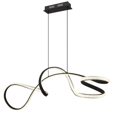 Image of Swirl Pendant Ceiling Light Matt Black LED 4000K