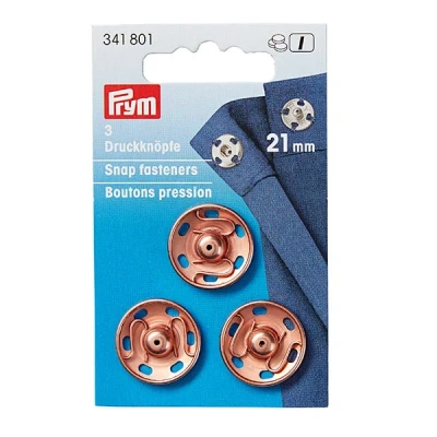 Image of Prym Snap Fasteners, Metal, Rose Gold, 9.3 x 5.7 0.7 cm