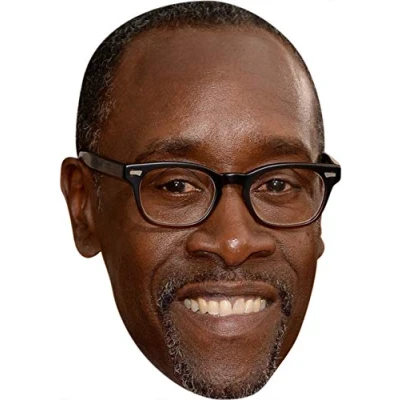 Image of FoxyPrinting Don Cheadle Music Stars Celebrity Cardboard Party Face Mask Fancy Dress