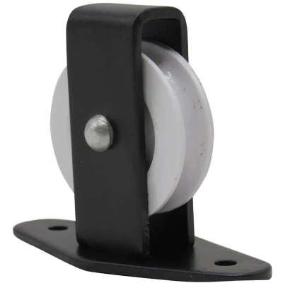 Image of Single Double Line Pulley Wheel (Screw In Plate Washing Clothes Airer Indoor Drying Creel Kit) (Plate Fit Sheave Black)