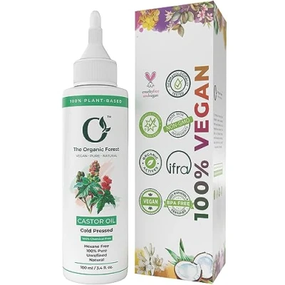 Image of Organic Cold Pressed Castor Oil for Hair, Skin, Eyelashes, Eyebrows 100% Pure, Hexane Free, Natural Face Skin and Hair nourishment Best Eyelash Eyebrow enhancement