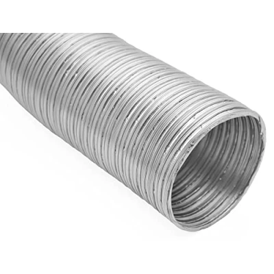 Image of H&amp;C VENT 125mm / 5 inch Ducting Pipe │ Flexible Aluminium Tube Aircon Duct Hose Ventilation Flex Exhaust Tumble Dryer, Gas Cooker, Extractor Fan, Air Conditioning Conditioner (Air con, AC)