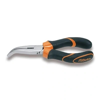 Image of Beta 11640036 Model 1164 Bm160 Bent Flat Knurled Nose Pliers, Bi Material Handles, 160mm Extra Long