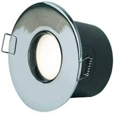 Image of Luceco IP65 Fixed Fire Rated GU10 Downlight, Polished Chrome