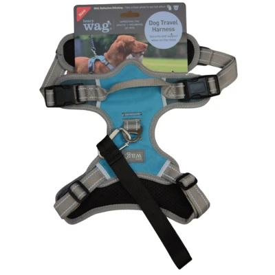 Image of Henry Wag Dog Travel Harness for comfort and Safety Strong buckles webbing Soft mesh sponge padding Medium (Neck 45 65cm / Chest 60 90cm)