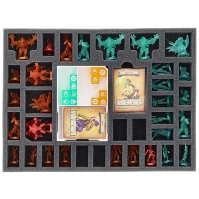 Image of Feldherr foam set with Organizer compatible HeroQuest (2021): Spirit Queen&#039;s Torment + Prophecy of Telor core game box Protect miniatures, cards dice