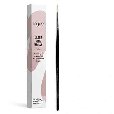 Image of Mylee Brush for Gel Nail Art &amp; Polish Application, 7 Designs, Oval, Angled, Ombre, Fine, Professional Quality Manicure Painting Tool, Liner Drawing Pen, Home Salon Use
