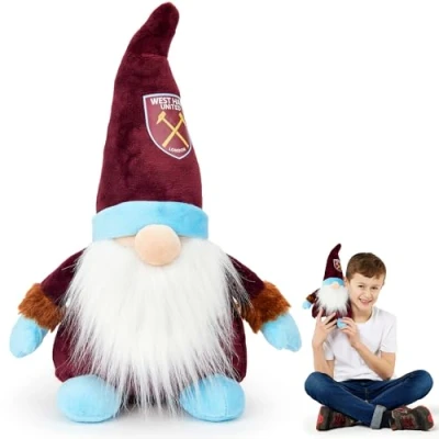 Image of West Ham FC Gonk Gnome (33cm Tall) The Hammers Officially Licensed Football Soft Toy Plush, Great for Adults Kids