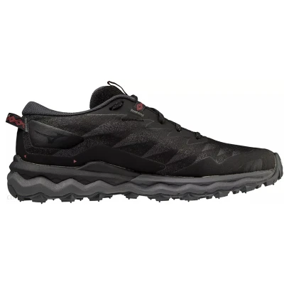 Image of Mizuno Women&#039;s Wave Daichi 7 GTX Trail Running Shoe, Black/IronG/GarnetRose, 3.5 UK