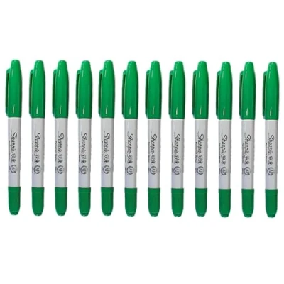 Image of Sharpie Twin tip fine and Ultra Pack of 12 Standard Green