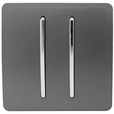 Image of Trendi 2 Gang (2 Way &amp; Intermediate) Glossy 10 Amp Rocker Light Switch