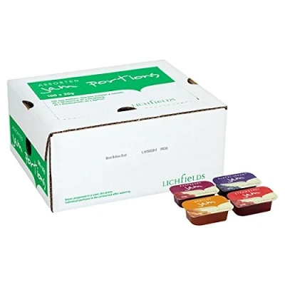 Image of ( 100 Pack ) Lichfields Assorted Jam Portions x 20g