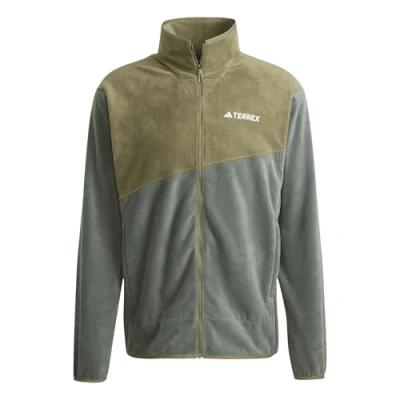 Image of Adidas Terrex Multi FULL ZIP Fleece jacket, Men&#039;s, Size: Small, Legend ivy/olive strata