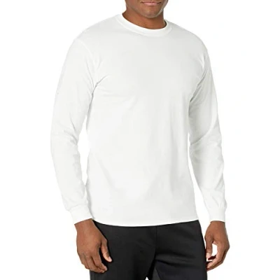 Image of Gildan Men&#039;s Ultra Cotton Long Sleeve T Shirt, Style G2400 White, XL