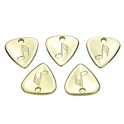 Image of Dilwe 5 Pcs Guitar Picks, Metal Pick Plectrum for Acoustic Guitar, Electric Ukulele(Gold)