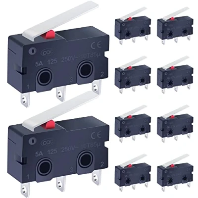Image of Taiss 10Pcs Mini Micro Switch AC 125 250V 5A 3 Pins Red Cherry Arcade Limit SPDT 1 NO NC KW11 3Z 02