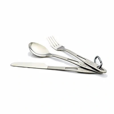 Image of TOAKS SLV 02 Titanium 3 Piece Outdoor Cutlery Set Spoon fork