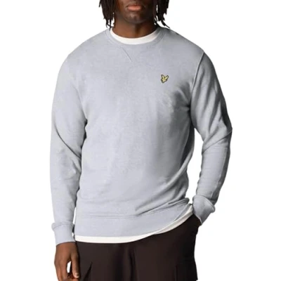 Image of Lyle &amp; Scott CREW NECK Sweatshirt, Men&#039;s, Size: Large, Light grey marl