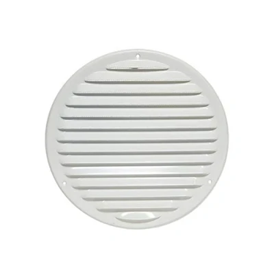 Image of Ø 100mm / 4&quot; inch White Round Metal Air Vent Grille Cover with Insect Mesh Ventilation