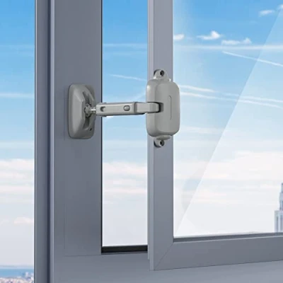 Image of SAFELON Adjustable Window Gap Size Baby Safety Restrictor, Childproof Lock for Kids&amp;Pets,Easy to Install and Use (2 Pcs, Grey)