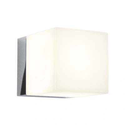Image of Cube Bathroom Wall Light Polished Chrome IP44, G9