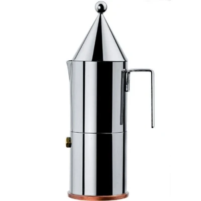 Image of Alessi LA CONICA ESPRESSO COFFEE MAKER, 6 CUP, Silver