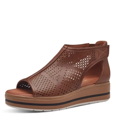 Image of Jana Women&#039;s 8 28260 42 Flat Sandal, Cognac, 3.5 UK