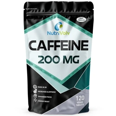 Image of Caffeine 200mg Tablets For Energy Boost, Mental Focus, Alertness, Weight Loss &amp; Increase Workout Performance Vegan
