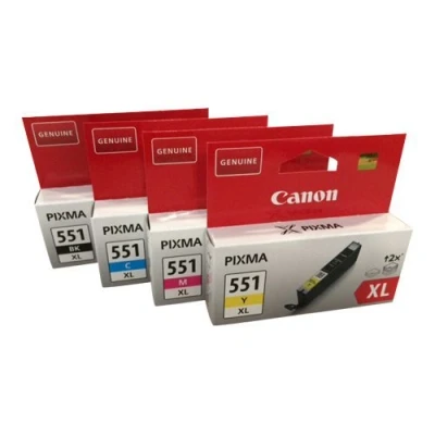 Image of Canon CLI 551XL Black Cyan Magenta Yellow Ink Cartridge Bundle Pack