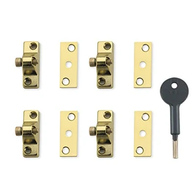 Image of Yale Locks 8K118 Economy Window Lock Electo Brass Finish Pack 4 Visi