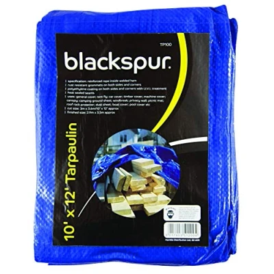 Image of Blue 10ft x 12ft Waterproof Tarpaulin By Blackspur
